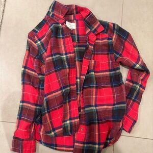 American Eagle Outfitters Womens Plaid Shirt in Red and Navy Size XS